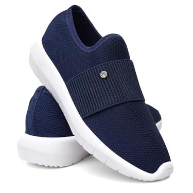 Imagem de Tênis Feminino Estilo Meia Slip On Casual Confortável Leve Respirável – Ideal para Dia a Dia, Caminhada e Trabalho (Azul Marinho, BR, Adulto, Numérico, 37)