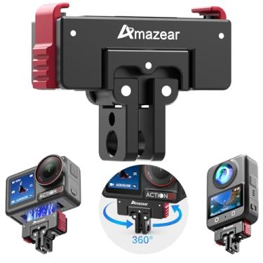 Imagem de AMAZEAR Suporte magnético de metal de liberação rápida para acessórios DJI OSMO 360 e Action 5 Pro, adaptador QR de liga de alumínio atualizado para ação 3/4 com função de rotação horizontal