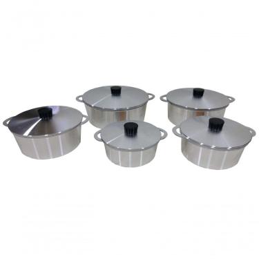 Imagem de Jogo De Panelas Alumínio Batido Fundido Tampa Pesada Belmar