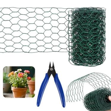 Imagem de Rede de Arame Floral, Cerca de Arame Hexagonal Verde Durável Premium para Arranjos Florais com Alicate Adequada para Artesanato Jardim Aves