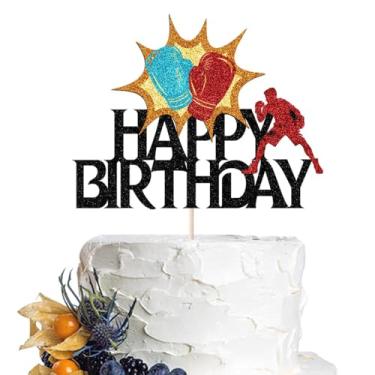 Imagem de Dcokska Boxing Happy Birthday Cake Topper-Fight sports theme Party Decorations-Men Sports Themed Party Cake Decorations