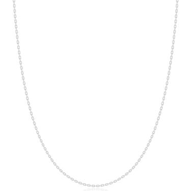 Imagem de Gacimy Colar feminino banhado a ouro 14K / corrente de cabo prateado para mulheres, corrente fina de 1,1 mm para colar delicado de 40,6 cm, 16 Inches, Aço inoxidável, Sem Pedra Preciosa