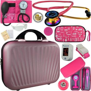 Imagem de Kit Enfermagem Aparelho De Pressao Estetoscopio Duplo Bic - Love Saude