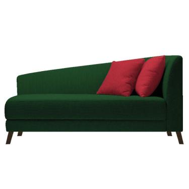 Imagem de Recamier Heitor 140cm Com Almofada Lado Esquerdo Suede Cor Verde/vermelho