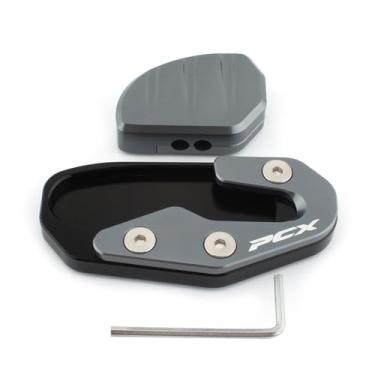 Imagem de FINMOKAL 2 peças de suporte lateral de suporte de motocicleta kit de placa extensora de base de pé ampliada compatível com Honda PCX-160 2025 (titânio)