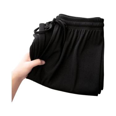Imagem de Calças Femininas Soltas com Cintura Elástica - Perna Larga e Confortáv