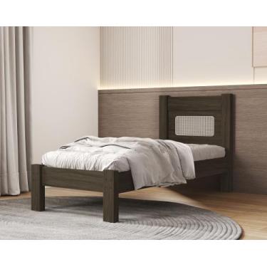 Imagem de Cama Para Quarto De Solteiro MDF Com Estrado Madeira Clara Design Mode
