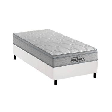 Imagem de Cama Box Solteiro: Colchão Espuma Probel D40 Guarda Costas Premium Hiper Firme + Base White(88X188)