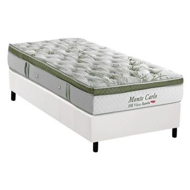 Imagem de Cama Box Solteiro: Colchão Molas Herval Ensacadas Monte Carlo Hr Visco + Base Branco(88X188)