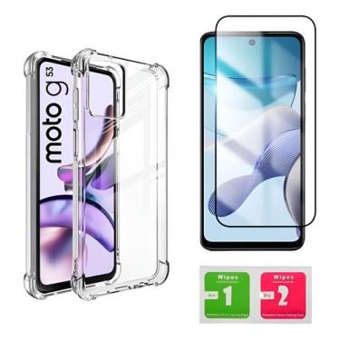 Imagem de Capa Capinha Case Anti Queda + Película 3d Para Moto G53 - NoBrand, Tr