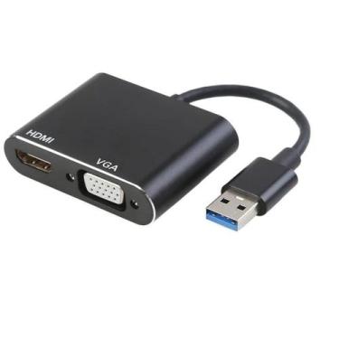 Imagem de Cabo Adaptador USB 3.0 Para Hdmi Vga Video Audio 1080p - Knup