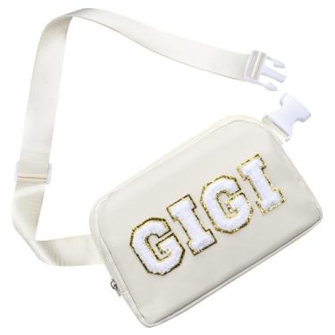 Imagem de Bolsa transversal Nana, presentes para avó de netos, pochete de férias, bolsa de aniversário, Natal, presentes para avó do neto e neta, Bege, Gigi