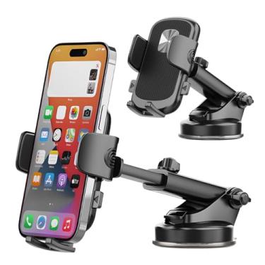 Imagem de Sandfren Suporte de telefone de carro, ventosa forte para painel de veículos, suporte de smartphone, braçadeira de silicone estável, extensível, acessórios de suporte de celular automotivo, universal