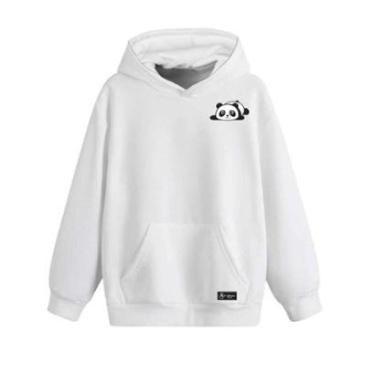 Imagem de Blusão Moletom Canguru Panda Infantil Personalizado com Capuz e Bolso-Unissex