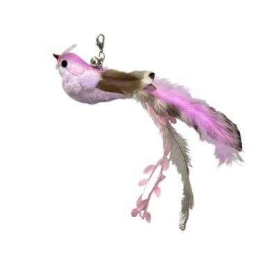 Imagem de Luzhengyang Recargas de varinha Feather Cat Teaser – Cabeças inspiradas em pássaros naturais, acessórios de brinquedo de gato para brincadeiras interativas (pacote com 5) (refil de pipa de glicínia)