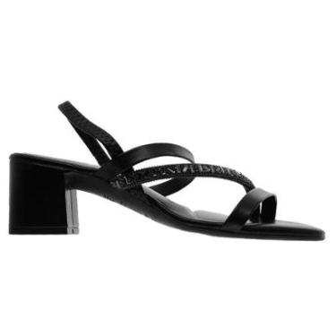 Imagem de Sandália Salto Médio Feminino Moleca 5496.102 Preto-Feminino