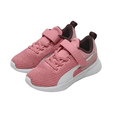 Imagem de Tênis de Corrida Puma Flyer Runner V PS BDP Criança-Unissex, rosa, branco e vinho, 32