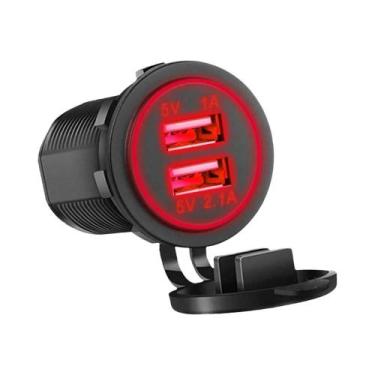 Imagem de Carregador De Carro Dual USB 5V 3.1A 12V Adaptador De Energia À Prova 