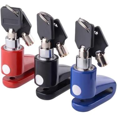 Imagem de Trava de Disco Antifurto para Moto e Bicicleta – Cadeado de Segurança em Aço para Disco de Freio com 2 Chaves Trava Antirroubo Universal para Moto/Bike Cores Sortidas