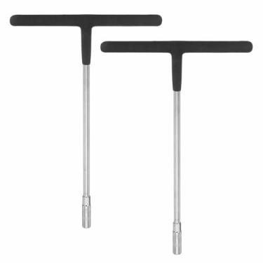 Imagem de HARFINGTON 2 peças Chave de soquete com alça em T de 6 mm, aço de alto carbono métrico, hexagonal, hexagonal, em forma de T, com alça antiderrapante para reparo de motocicletas, veículos, bicicletas