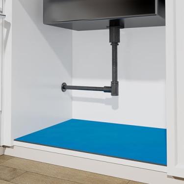 Imagem de BANEBOR Tapetes embaixo da pia (corte para ajustar) forro de prateleira absorvente para armários de cozinha e banheiro, protetor de armário antiderrapante de secagem rápida, almofada impermeável