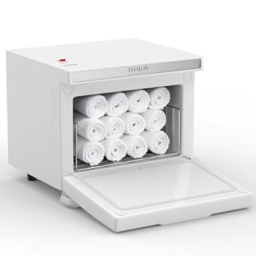 Imagem de TASALON Aquecedor de toalhas 8L, caixa de armário quente, câmara interna de alumínio, bandeja removível, aquecimento rápido para massagem de salão de beleza e spa - branco