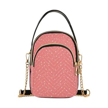 Imagem de CEBUGI Bolsa tiracolo feminina clutch bolsa de telefone branca de bolinhas elegante bolsa de ombro com alça de corrente removível