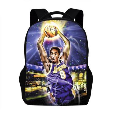 Imagem de Mochila escolar infantil Kobes Bryants 3D Oxford 31x13x42cm