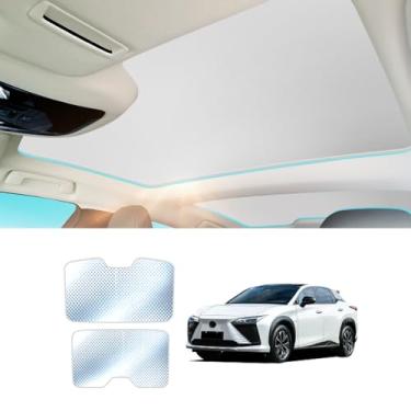 Imagem de Para-sol de teto dobrável compatível com Lexus RZ300E RZ450E 2023-Present EB10 Acessórios atualizados refletor de calor janela interior do carro sombra solar teto solar (bege)
