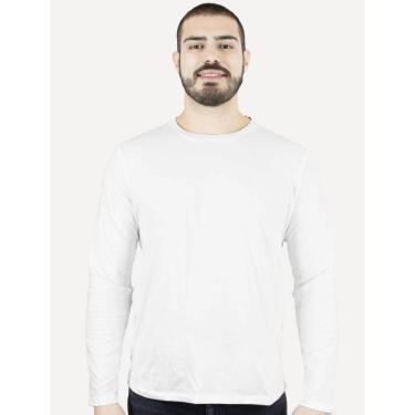 Imagem de Camiseta Ellus Masculina Manga Longa Cotton Fine Easa Branca-Masculino