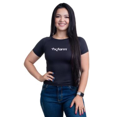 Imagem de CAMISETA FEMININA RASH GUARD UV50+ M. CURTA - RGF001 - PRETO/ BRANCO-Feminino