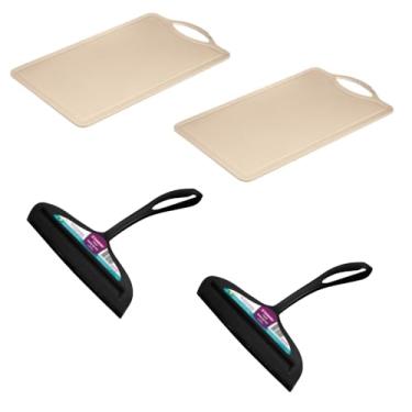 Imagem de Kit 2 Rodo de pia Preto e 2 Tábua de corte Cinza