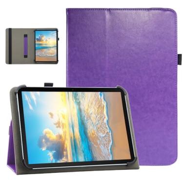 Imagem de Capa universal para tablet Android de 7 8 polegadas, capa fólio Nannxiebky fina com suporte dobrável com alça de mão para tablets de 7,0 8 polegadas e todos os tablets de 7 a 21,6 cm, roxo escuro