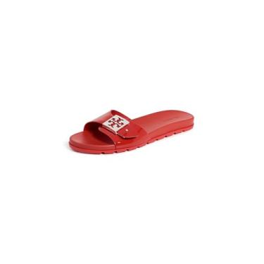 Imagem de Tory Burch Fivela feminina, Batom vermelho/prata, 37
