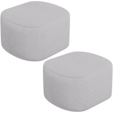 Imagem de Kit 2 Puffs Decorativos Orgânico Para Living Quarto 70cm Doha W01 Linh