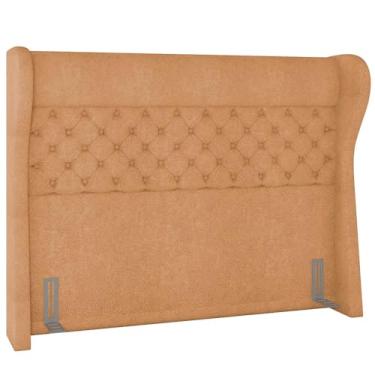 Imagem de Cabeceira Cama Box King 195 cm P05 Madrid Bouclê Mostarda - Lyam Decor