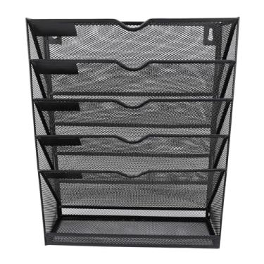Imagem de Jopwkuin Metal 6 Camadas Pendurado Suporte de Pasta de Arquivo de Parede Organizador Durável para Escola de Escritório Em Casa, Ferro