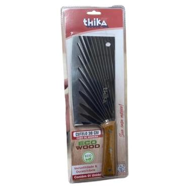 Imagem de Cutelo, Aço Inox com Cabo de Madeira, 28,5cm, para Cortes Pesados e Carnes com Osso, 140g