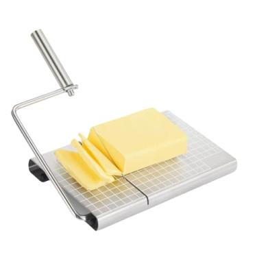 Imagem de BAFOVY Placa de Corte de Queijo de Aço Inoxidável, Cortador de Fio Ajustável Com Grade, 5 Fios de Reposição, para Cozinha (com escala)