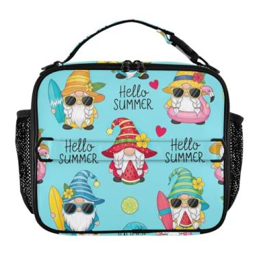 Imagem de Joisal Lancheira fofa de gnomos de verão colorida para mulheres meninas lancheira personalizada infantil masculina lancheira para trabalho lancheira térmica para escola