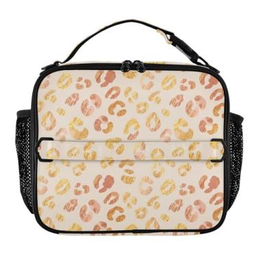 Imagem de Lancheira com linhas amarelas claras para mulheres, meninas, lancheira com alça de ombro, masculina, infantil, lancheira para trabalho, meninos, animal, floral, bolsa térmica
