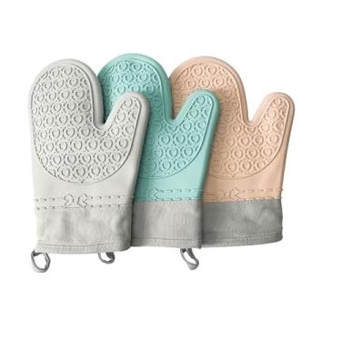 Imagem de Luva Térmica De Forno E Fogão Para Cozinha Em Silicone Com Forro (1peça Verde)