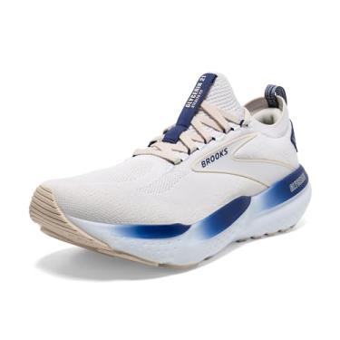 Imagem de Brooks Tênis de corrida masculino Glycerin Stealthfit 21 Neutral, Branco/Marshmallow/azul, 38