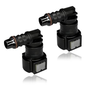 Imagem de SWQS 2 peças conector rápido de linha de combustível 3/8 SAE para bomba de combustível de nylon 5/16 ID plugue rápido, bomba de óleo multifuncional macho fêmea encaixe de desconexão rápida kit de