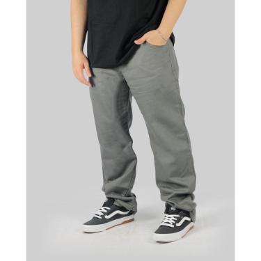 Imagem de Calça DR7 Street Reta Sarja Logo Letter - Chumbo-Unissex