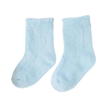 Imagem de Meias De Algodão Respirável Para Bebês Meninas, Meias Curtas Sólidas C