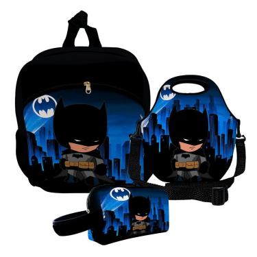 Imagem de Kit Escolar Mochila de Costas + Lancheira + Necessaire Plus – ISOPRENE – Menino Noturno-Unissex