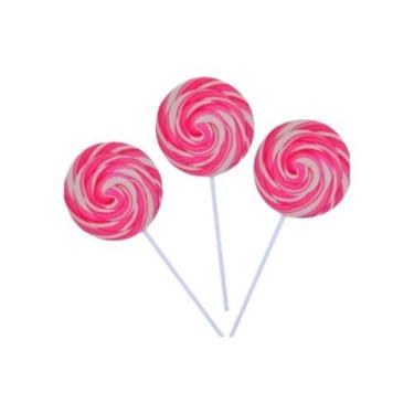 Imagem de Pirulito psicodélico rosa e branco com 50 unidades martinha