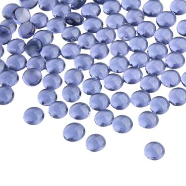 Imagem de UU UNIHOM Contas de vidro planas roxas para vaso, 50 peças, pedras de água para decoração de aquário, pedras de vidro para centro de mesa de Natal, festa de casamento, velas flutuantes, plantio