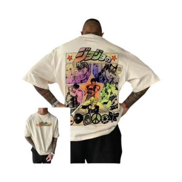 Imagem de Camiseta Masculina Oversized Com Estampa De Anime Jojo, Estilo Harajuk